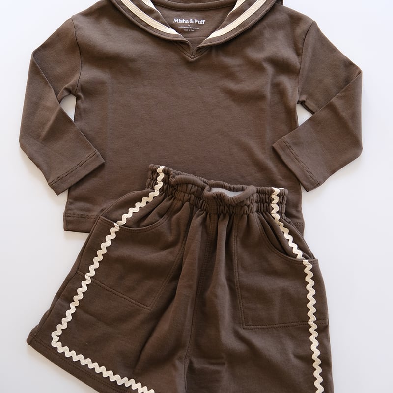 Misha & Puff / Rickrack Camp Short - Bark | hi Misha & Puff / Rickrack Camp Short - Bark | hi