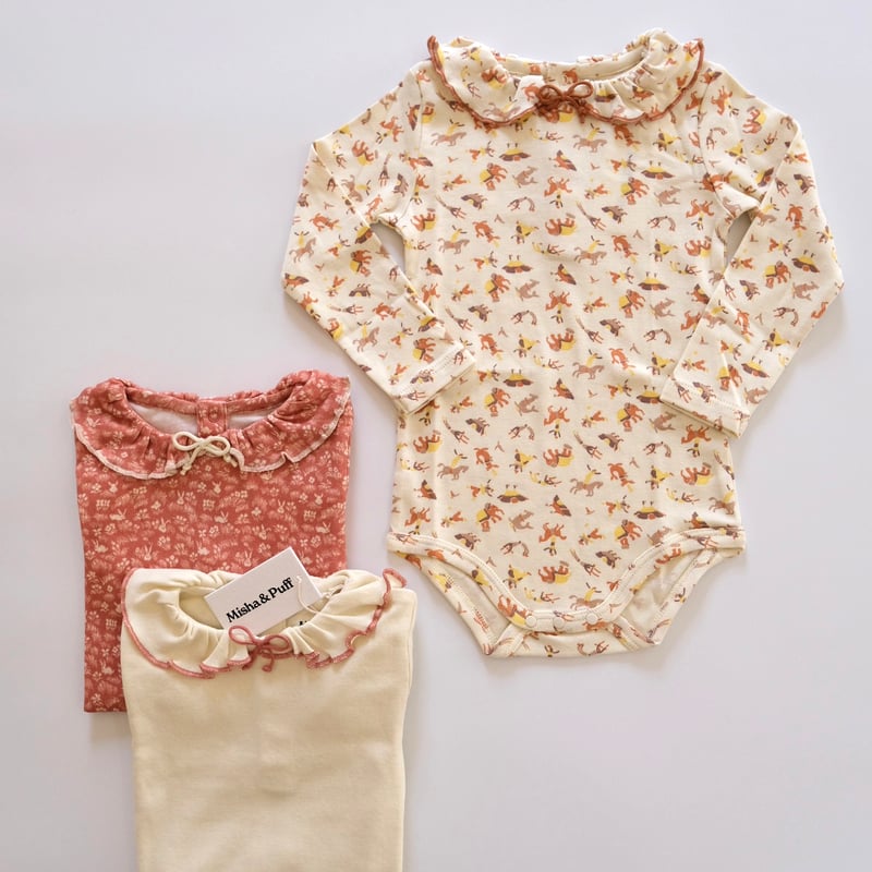 Misha & Puff / Baby Pattie Onesie - Rosewood Bu