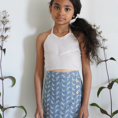 SOOR PLOOM / OLIVE SKORT - EMBROIDERED DENIM