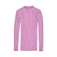 FUB / HIGH NECK RIB BLOUSE - ORCHID