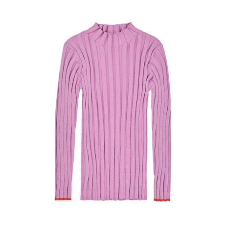 FUB / HIGH NECK RIB BLOUSE - ORCHID