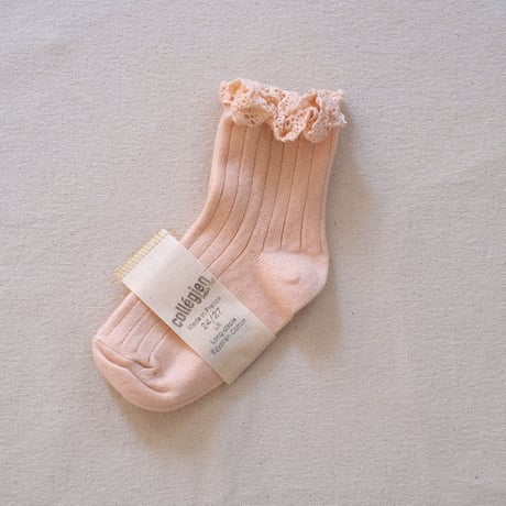 Collégien / Lili Lace Trim Ankle Socks - Sorbet