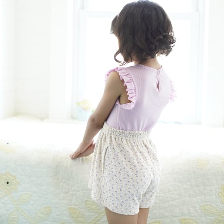SOOR PLOOM / Smock Short - FLOWER PRESS PRINT, SOY
