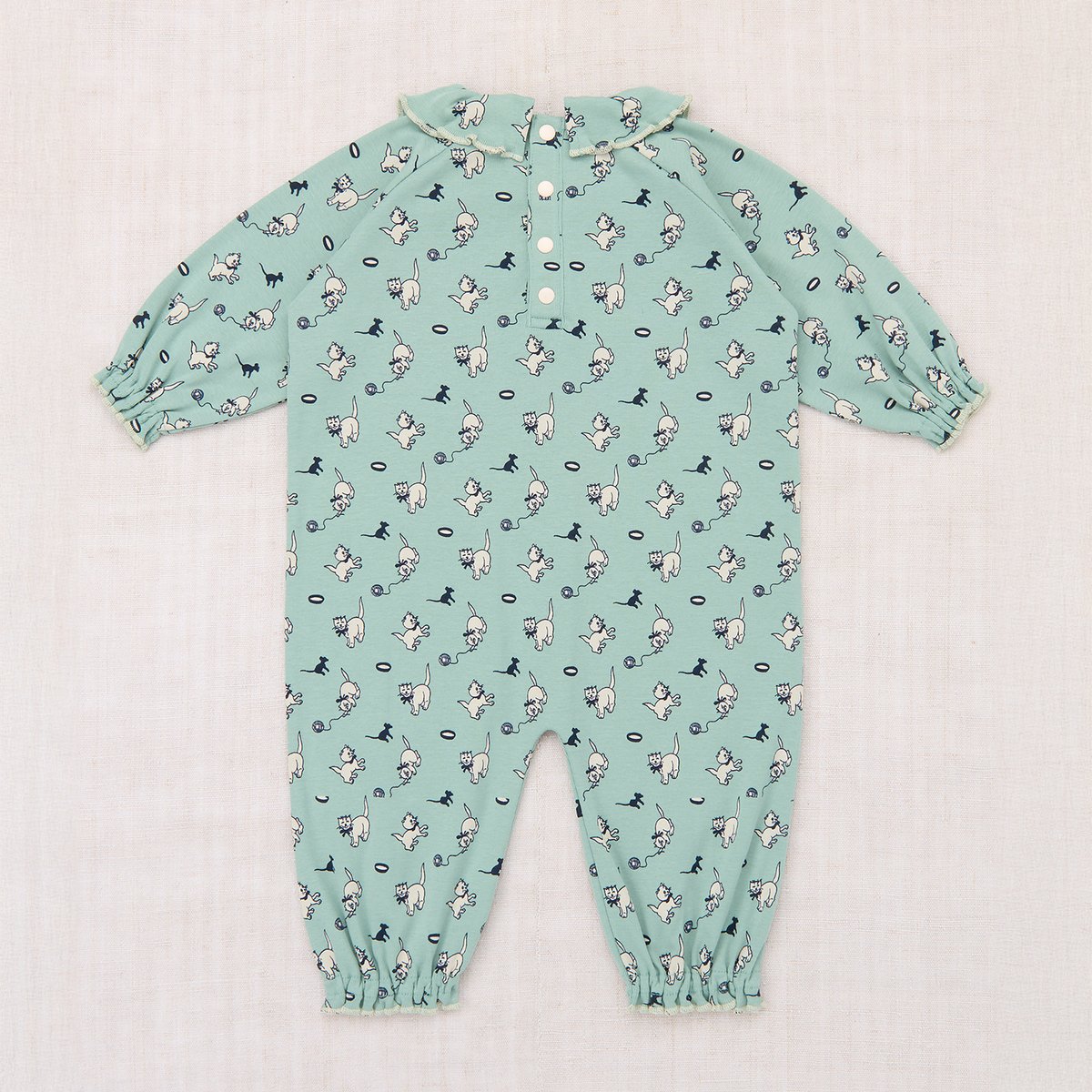 Misha & Puff / Baby Pierrot Onesie - Sage Cat &