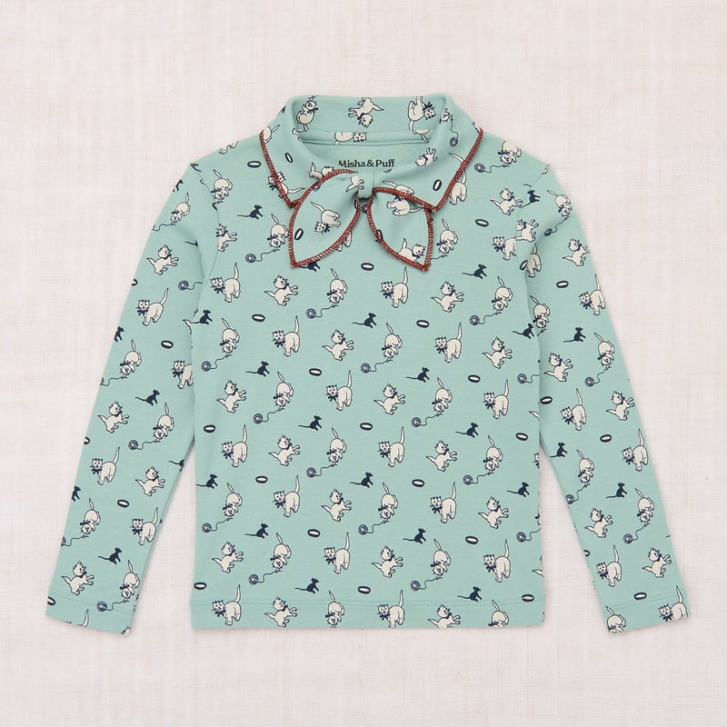 Misha & Puff / Junior Scout Top - Sage Cat & Mo