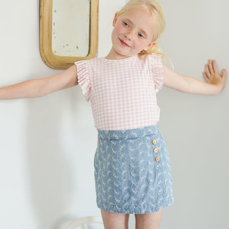 SOOR PLOOM / OLIVE SKORT - EMBROIDERED DENIM