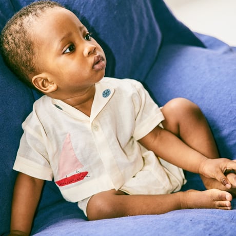 Misha & Puff / Baby Seaside Button Top - String