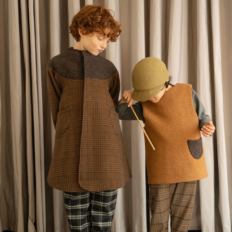 HELLO LUPO / Bell coat - brown check | hi heidi