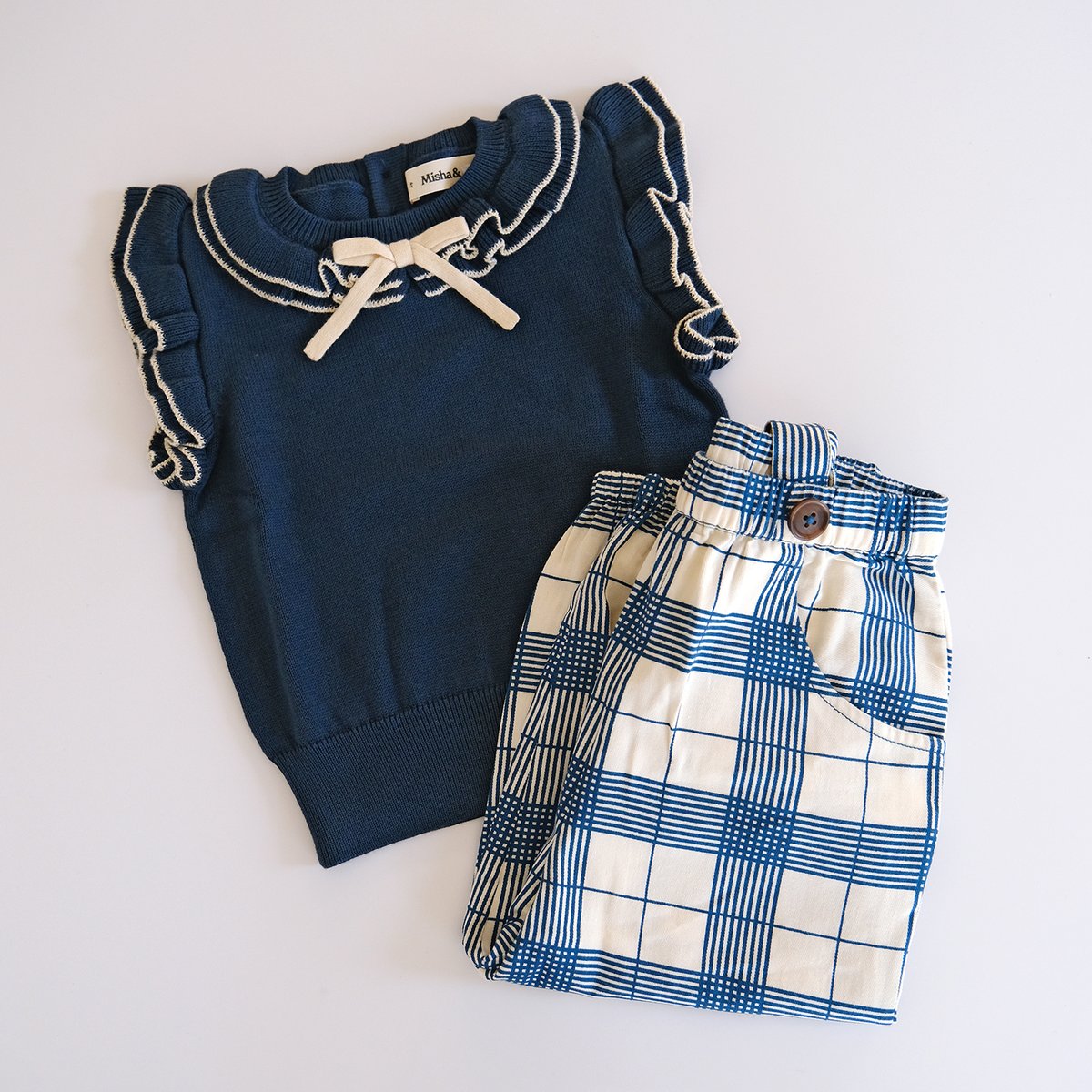 Misha & Puff / Suspender Pant - Prussian Blue P