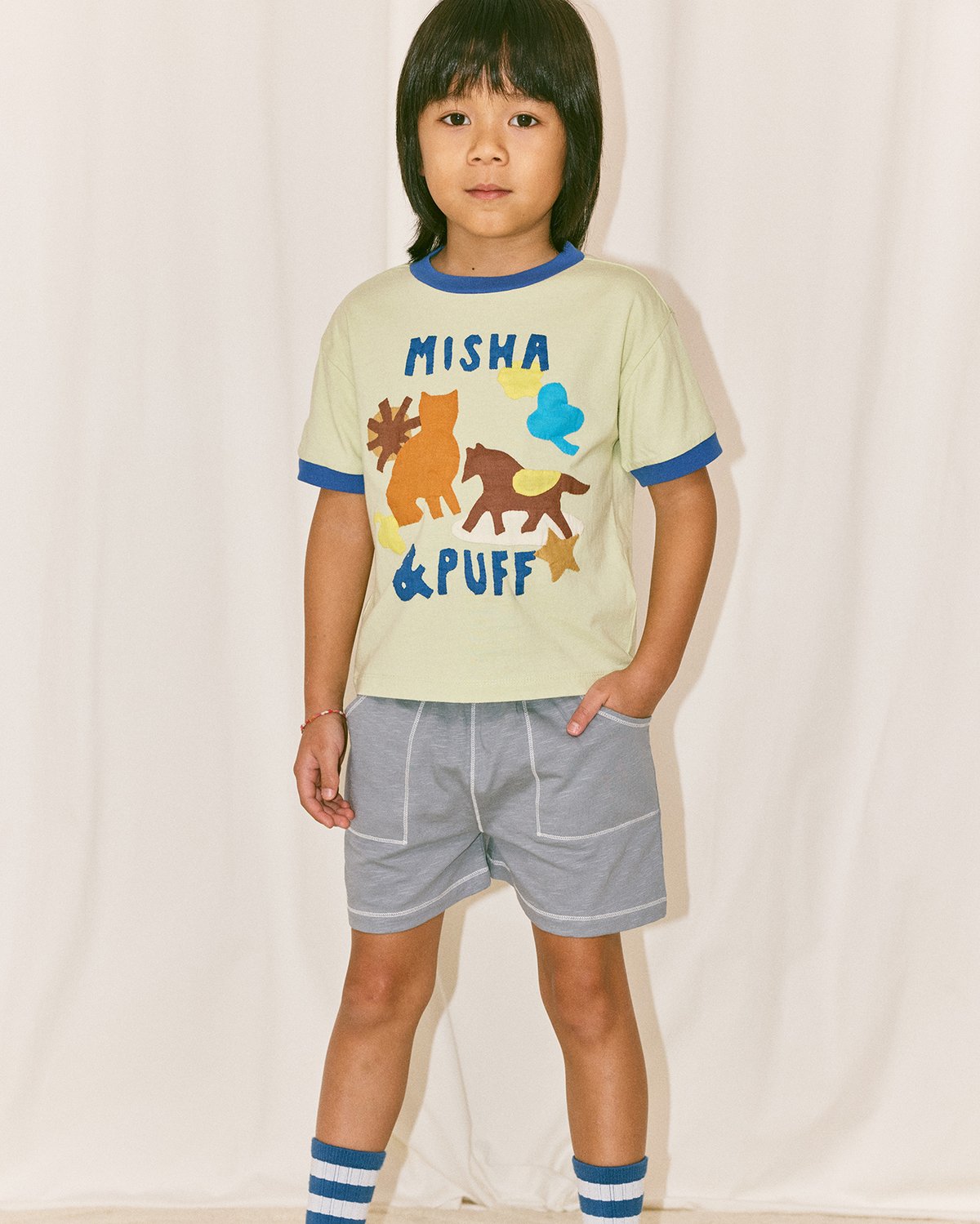 Misha and Puff Shorts 3y ショートパンツ Misha & Puff / RALLY SHORT - DOVE | hi heidi
