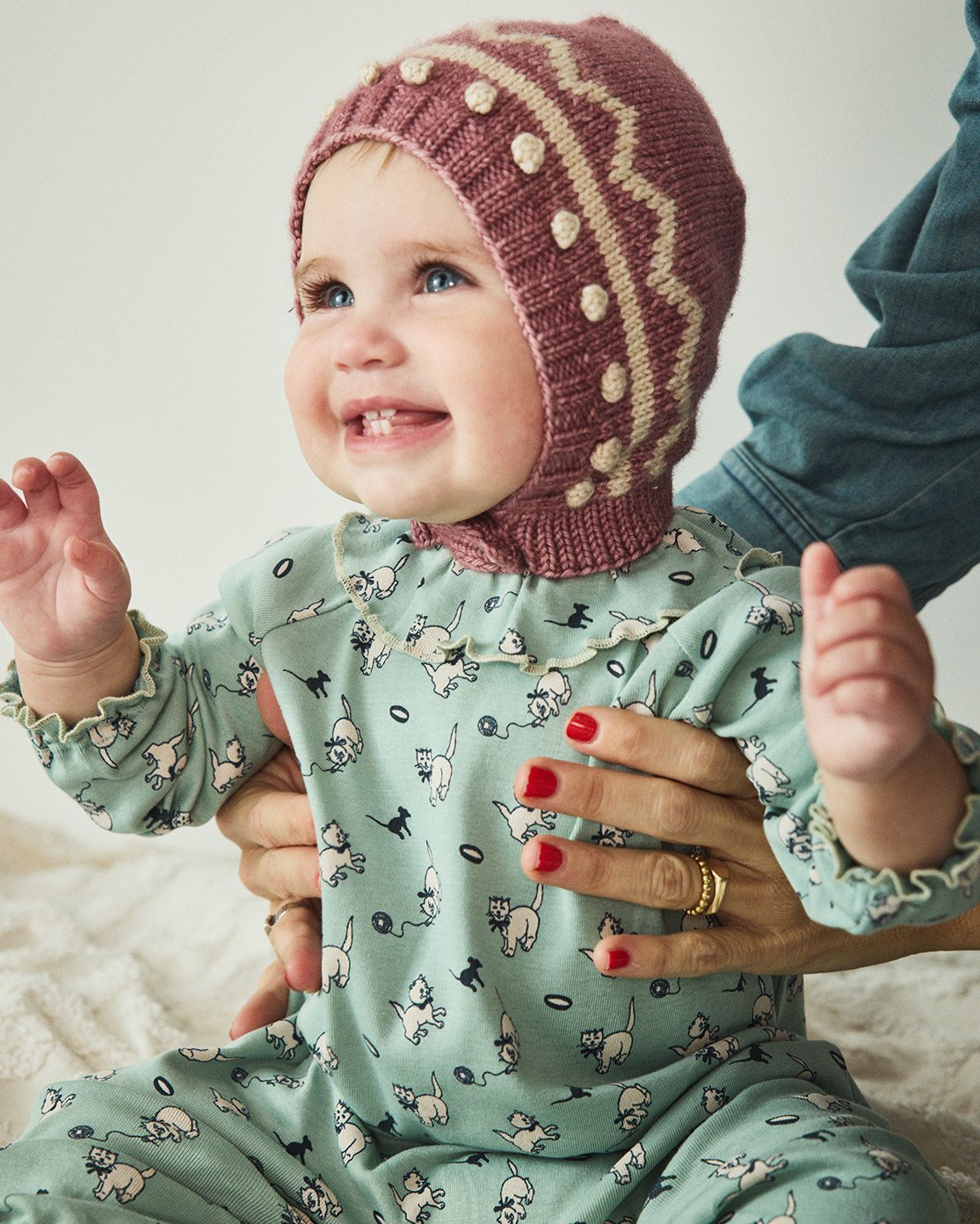 Misha & Puff / Baby Pierrot Onesie - Sage Cat &