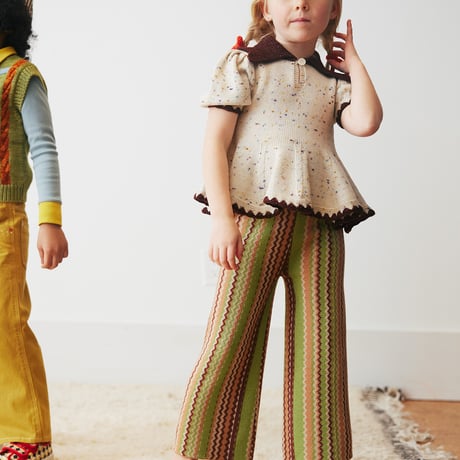 Misha & Puff / Crochet Trim Puff Top - Iris Confetti
