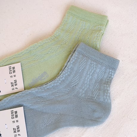 Collégien / Antoinette Lightweight Pointelle Summer Socks - Aigue Marine