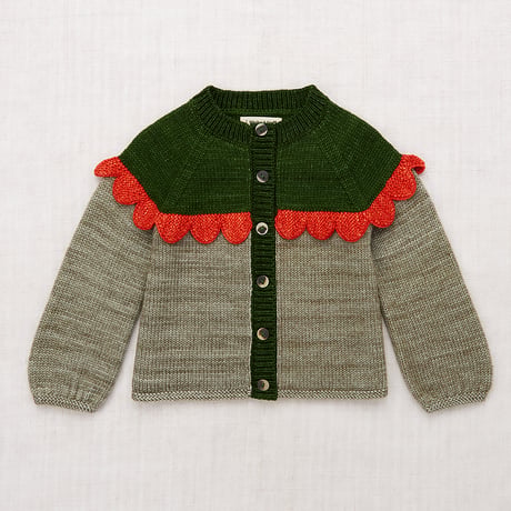 Misha & Puff / Scallop Yoke Cardigan - Seal Gray
