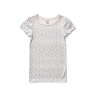 SOOR PLOOM / Pouf Tee - FLOWER PRESS PRINT, AZUL