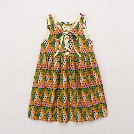 Misha & Puff / Corduroy Agatha Dress - Hazy Lilac Harlequin Dots