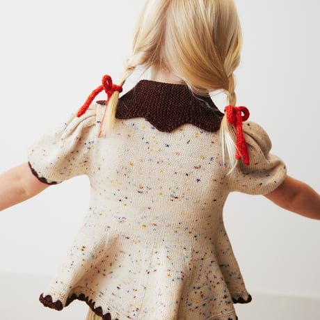 Misha & Puff / Crochet Trim Puff Top - Iris Confetti