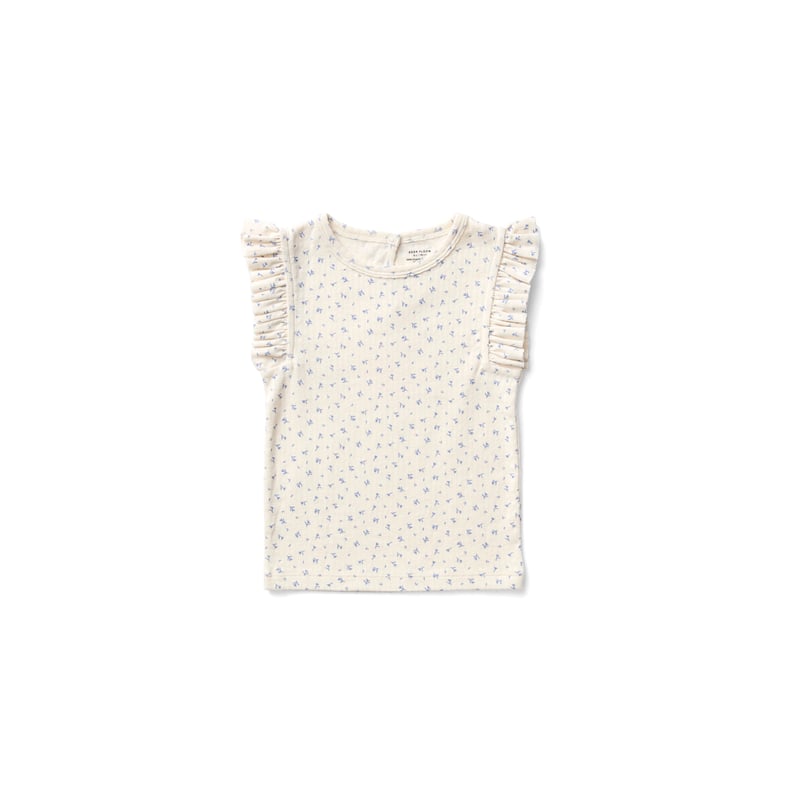 【SALE】 PLOOM SOOR / Pointelle Print Frolic - TEE FRILL Tops