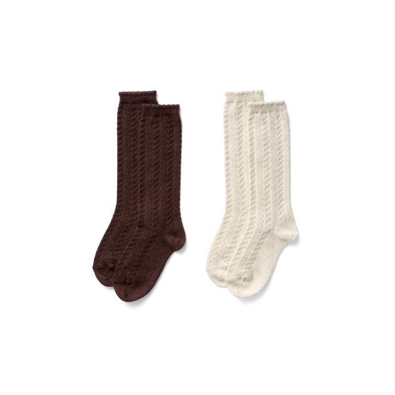 soor ploom 12-18y【新品】 SOOR PLOOM / FROND KNEE SOCK SET - LINEN / PRUN