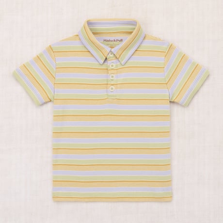Misha & Puff / SHORT SLEEVE POLO- MIST AVENUE STRIPE