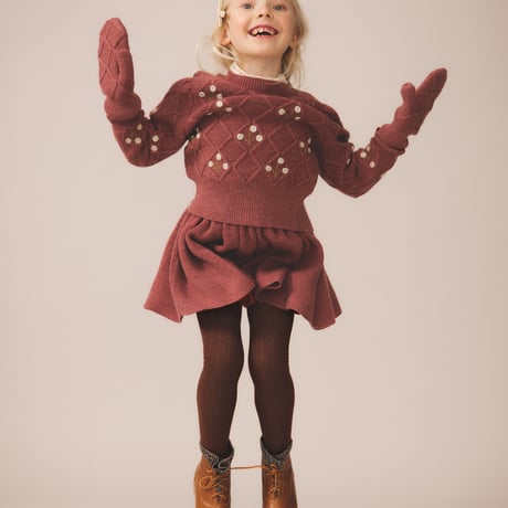 SOOR PLOOM / HERRINGBONE TIGHTS - PRUNE