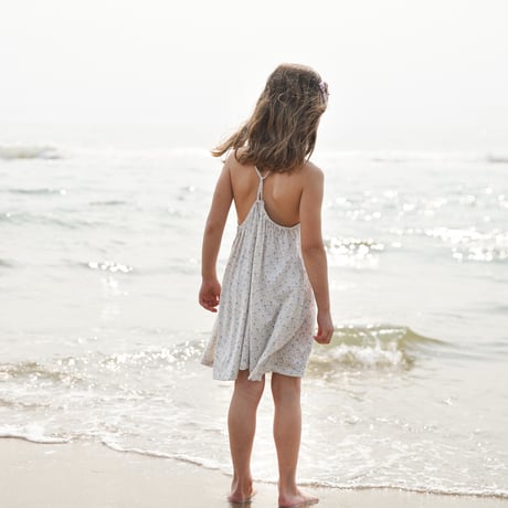 SOOR PLOOM / Loop Dress -  FLOWER PRESS PRINT, AZUL