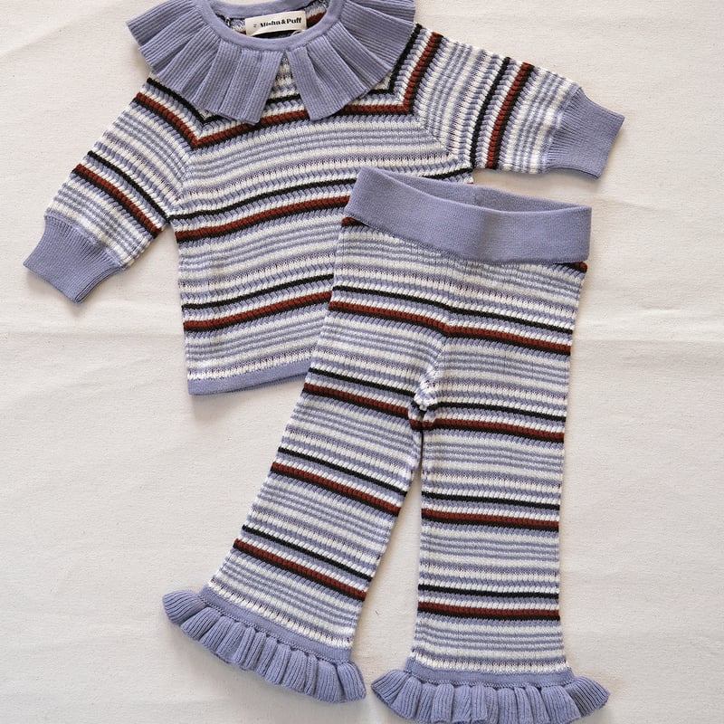 Misha & Puff / Stripe Ruffle Pant - Pewter | hi Misha & Puff / Stripe Ruffle Pant - Pewter | hi