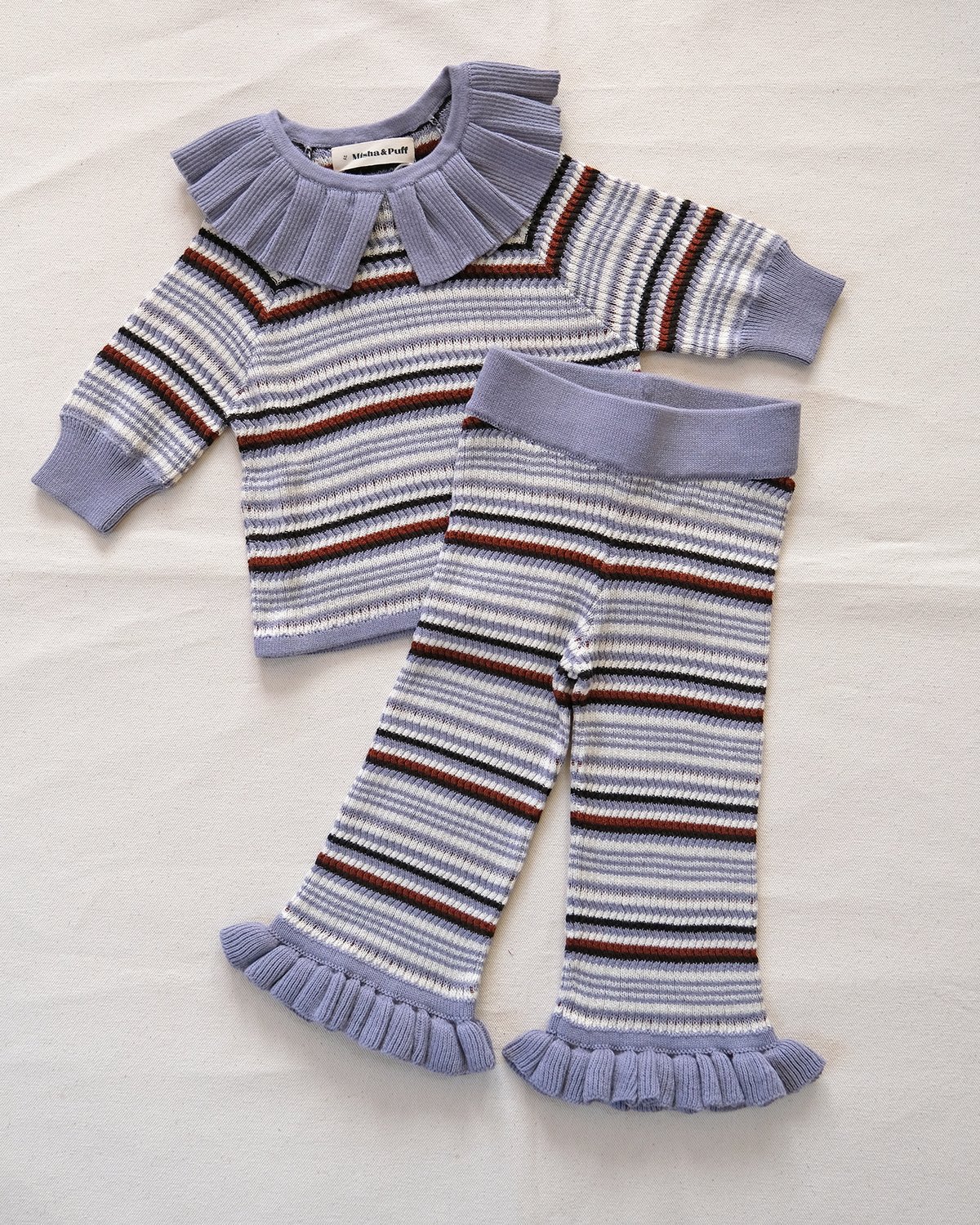 Misha & Puff / Stripe Ruffle Pant - Pewter | hi - ボトムス Misha & Puff / Stripe Ruffle Pant - Pewter | hi - ボトムス