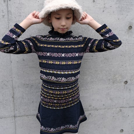 Misha & Puff / Pamela Sweater - Ink Eyelet Ribbon