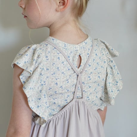 SOOR PLOOM / Angel Tee  -  FLOWER PRESS PRINT, AZUL