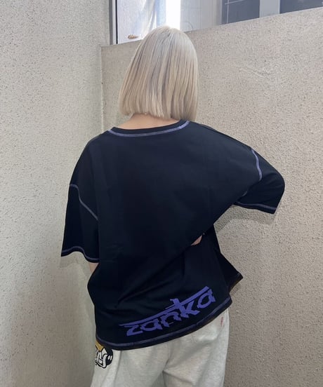 [ zanka ]   zanka 1st T-shirt [Black × Purple]