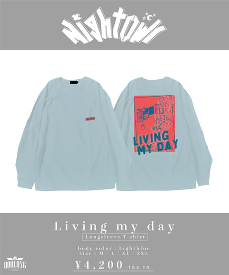 [ NightOwl  ] Living my day Long Sleeve [ライトブルー]