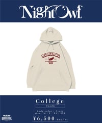 [ NightOwl ][受注販売] College Hoodie（アイボリー）