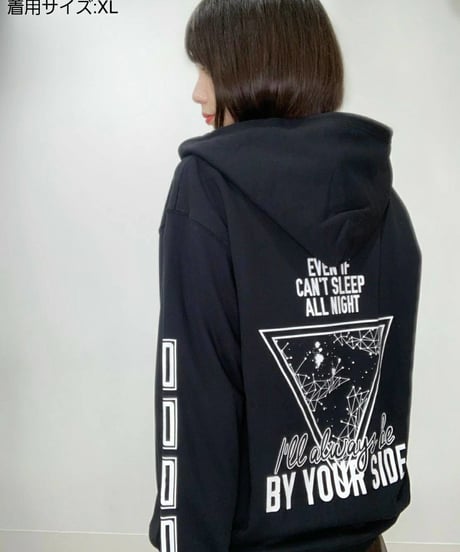 [Night Owl][完全受注生産品！] BY YOUR SIDE zip up hoodie＜black＞[10月上旬お届け予定]