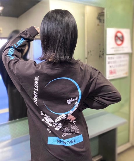 [ NightOwl ][受注販売] 復刻版 "All Night Long"  Long sleeve T-shirt（ホワイト）