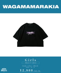 [ 我儘ラキア  ] Girls Short T-shirt  [ Black ]