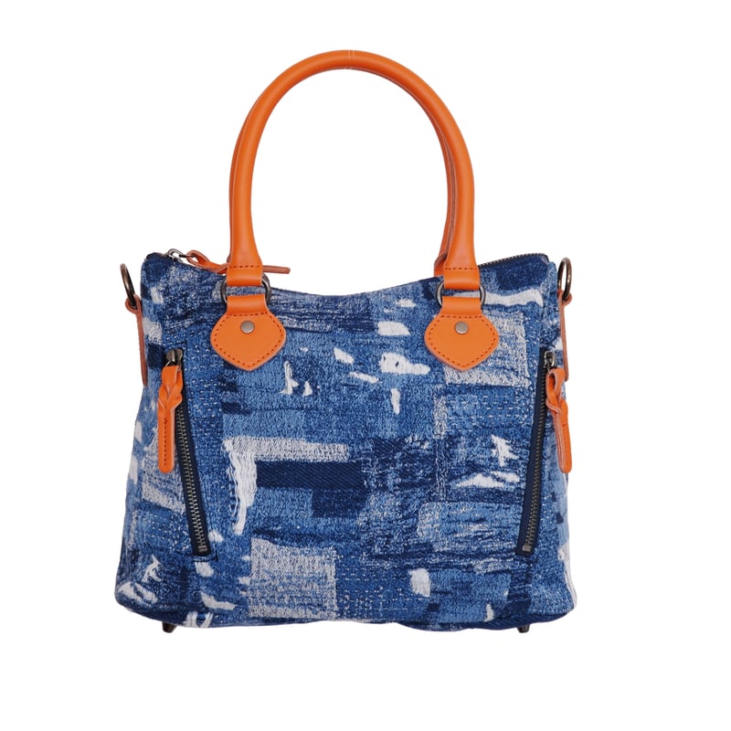B240004 BORO denim ミニボストン | WAZAVI-collection