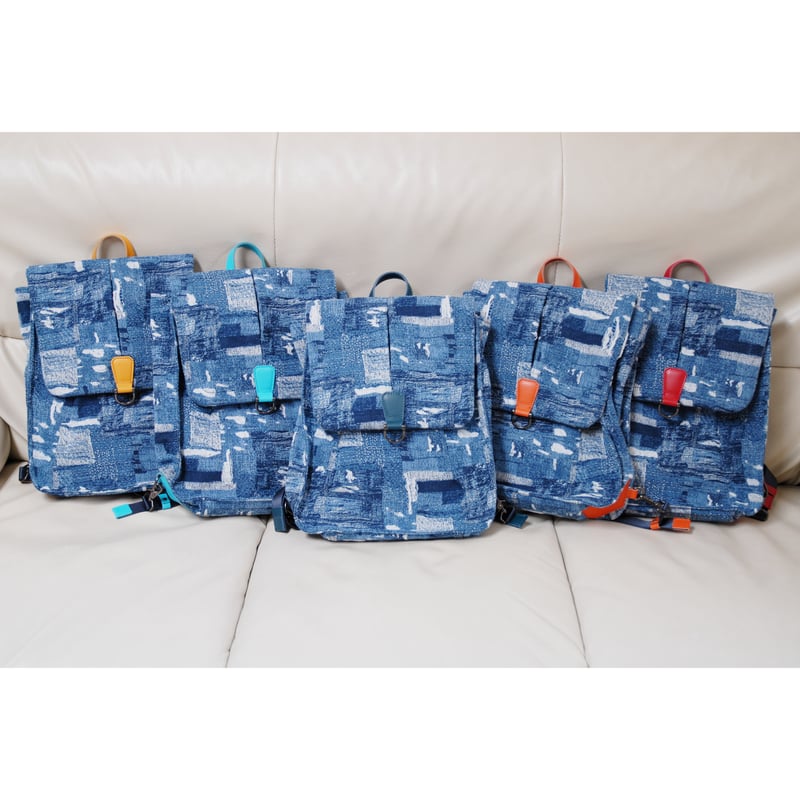 B240003 BORO denim リュック | WAZAVI-collection