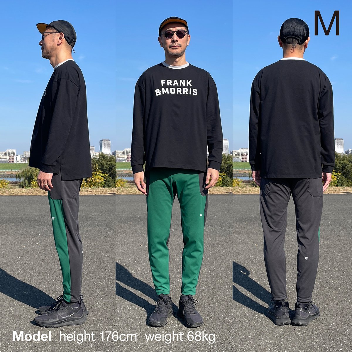 美品　FRANK&MORRIS TSUBAME RUNNING LON-PAN F&M TSUBAME RUNNING LON-PAN 02.2 GRN×CH | FRA