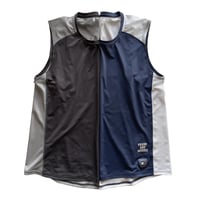 F&M MESH SLEEVELESS 03  DG / NV