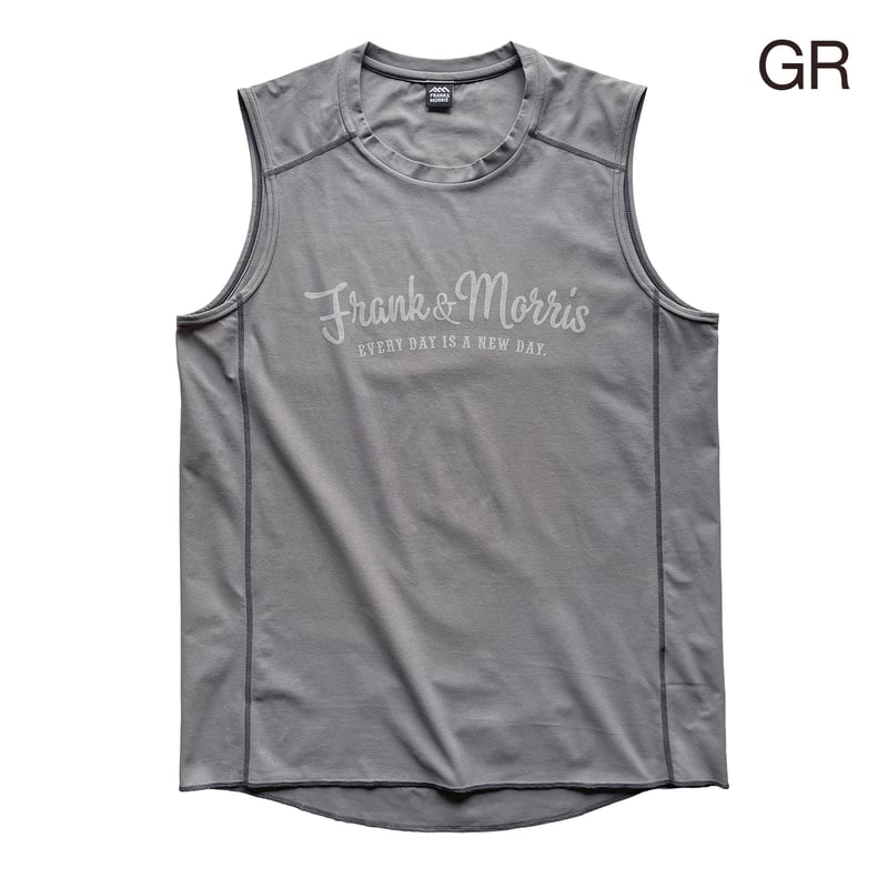 F&M SCRIPT SLEEVELESS BR / GR | FRANK&MORRIS
