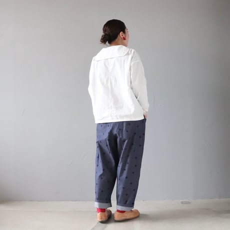 さらっと穿ける、ドットのデニムパンツ【Cotton House Aya×ZIPANG】