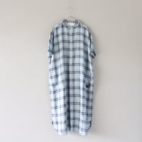 涼しいリネンの、まるえりワンピース〈みずいろ〉【快晴堂】