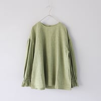 フリルそでの大人プルオーバー〈きみどり〉【Fauna and Flora×ZIPANG】