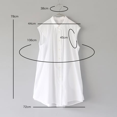 シャリっと涼しい、ノースリーブブラウス【Cotton House Aya】