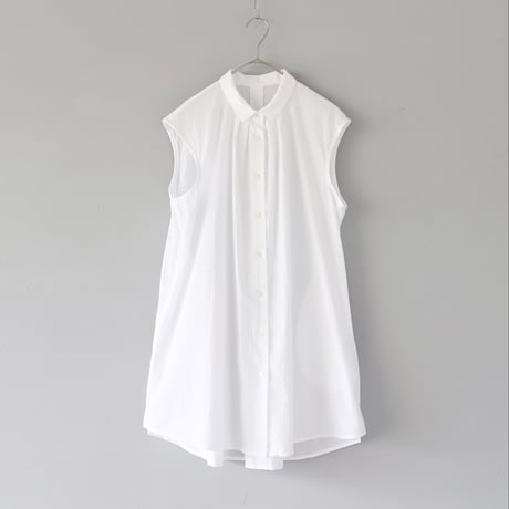 シャリっと涼しい、ノースリーブブラウス【Cotton House Aya】