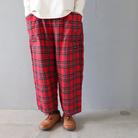 快晴堂の斜めポケットパンツ〈あか〉