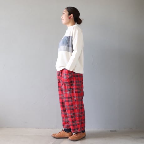 快晴堂の斜めポケットパンツ〈あか〉