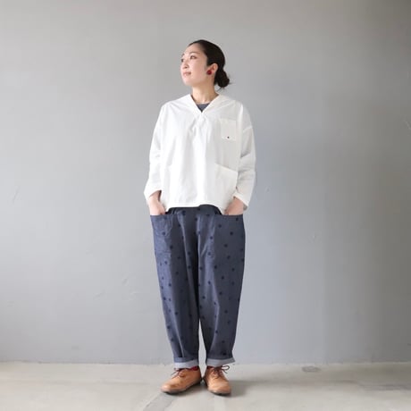 さらっと穿ける、ドットのデニムパンツ【Cotton House Aya×ZIPANG】