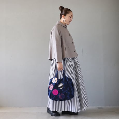 Colorful dots zomia 2way bag〈ネイビー〉【TOMOO DESIGNS】